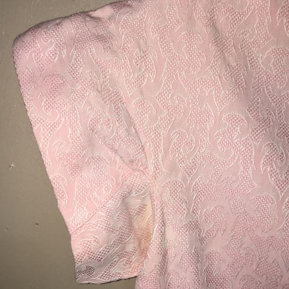 Vtg 50s handcrafted fitted pink textured top with rhinestone buttons size XXS - Picture 6 of 8